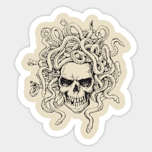 skull snake hair Sticker